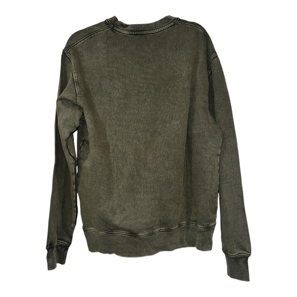 The Kooples Olive Green Crewneck Sweatshirt w/printed Patchwork Detail Large NWT - Picture 5 of 10